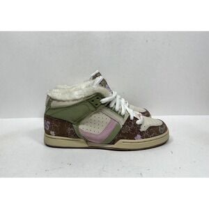 Vintage Y2K Osiris South Bronx Girls Fur Pink Brown Green Womens Size 7.5 Skate